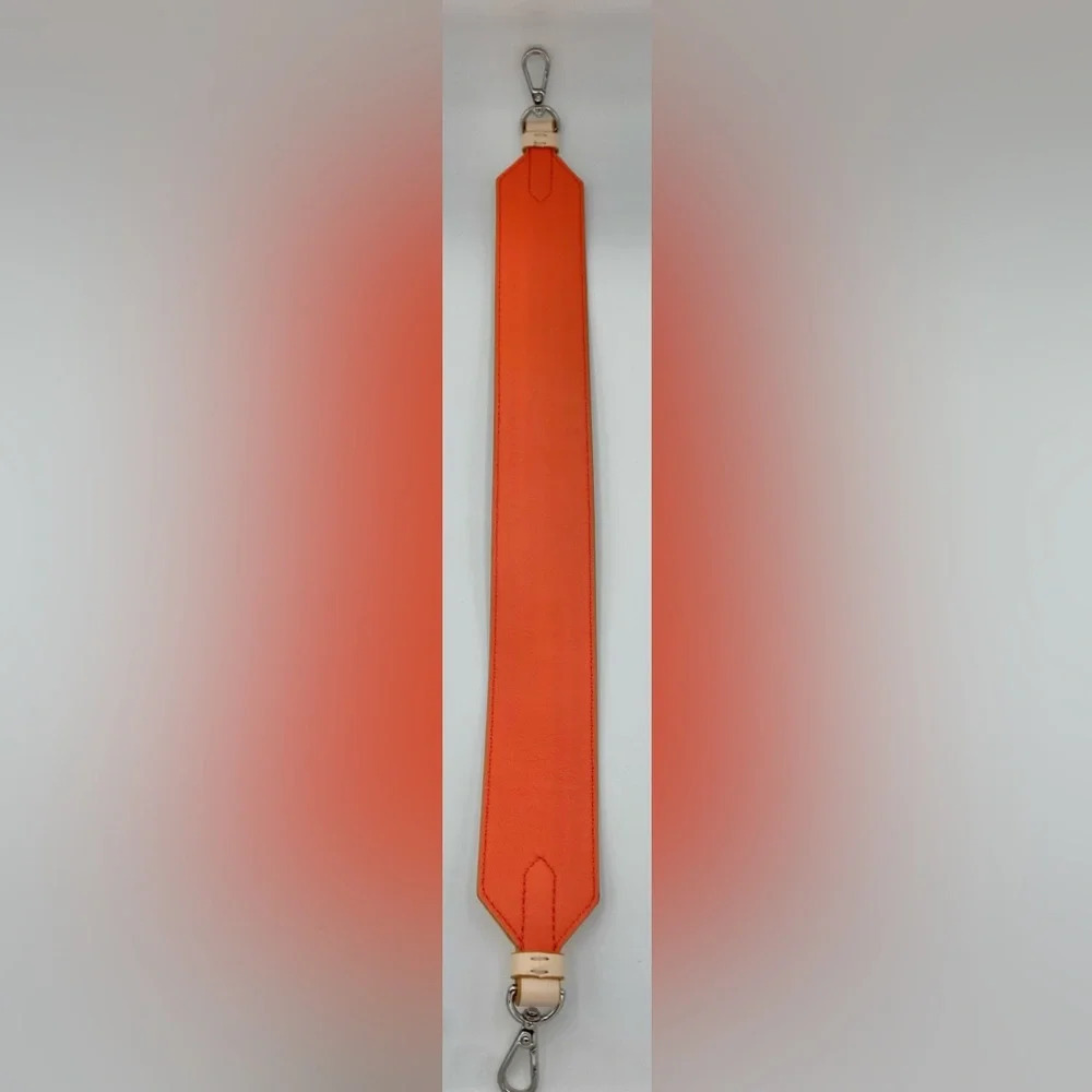 MCM logo Shoulder strap Leather Orange Coral Cream